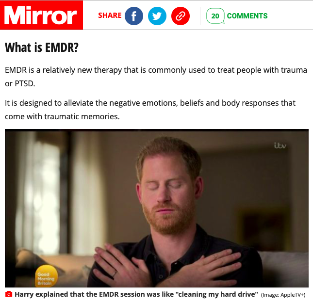 Prinz Harry in EMDR-Therapie