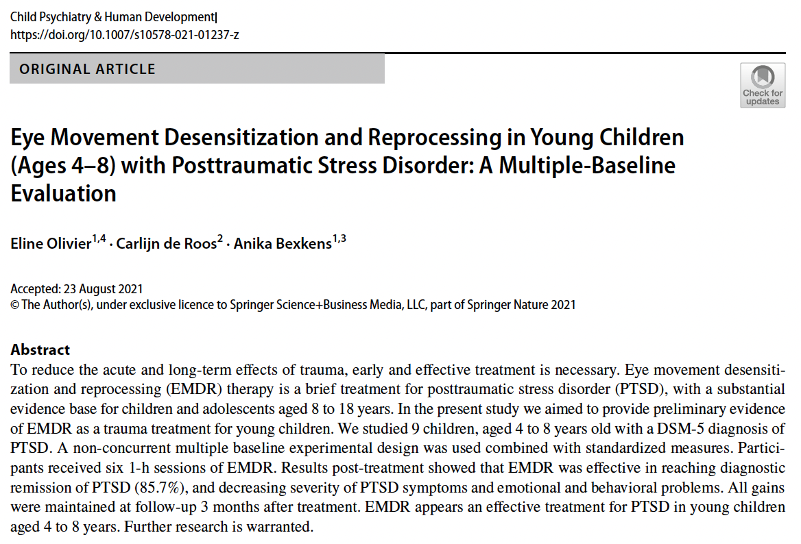 Artikel: EMDR wirksam bei Kindern